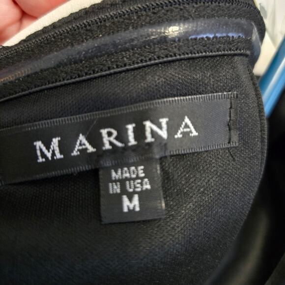 Marina Elegant Sleeveless Strapless black & white maxi formal dress Minimalistic - Picture 6 of 12